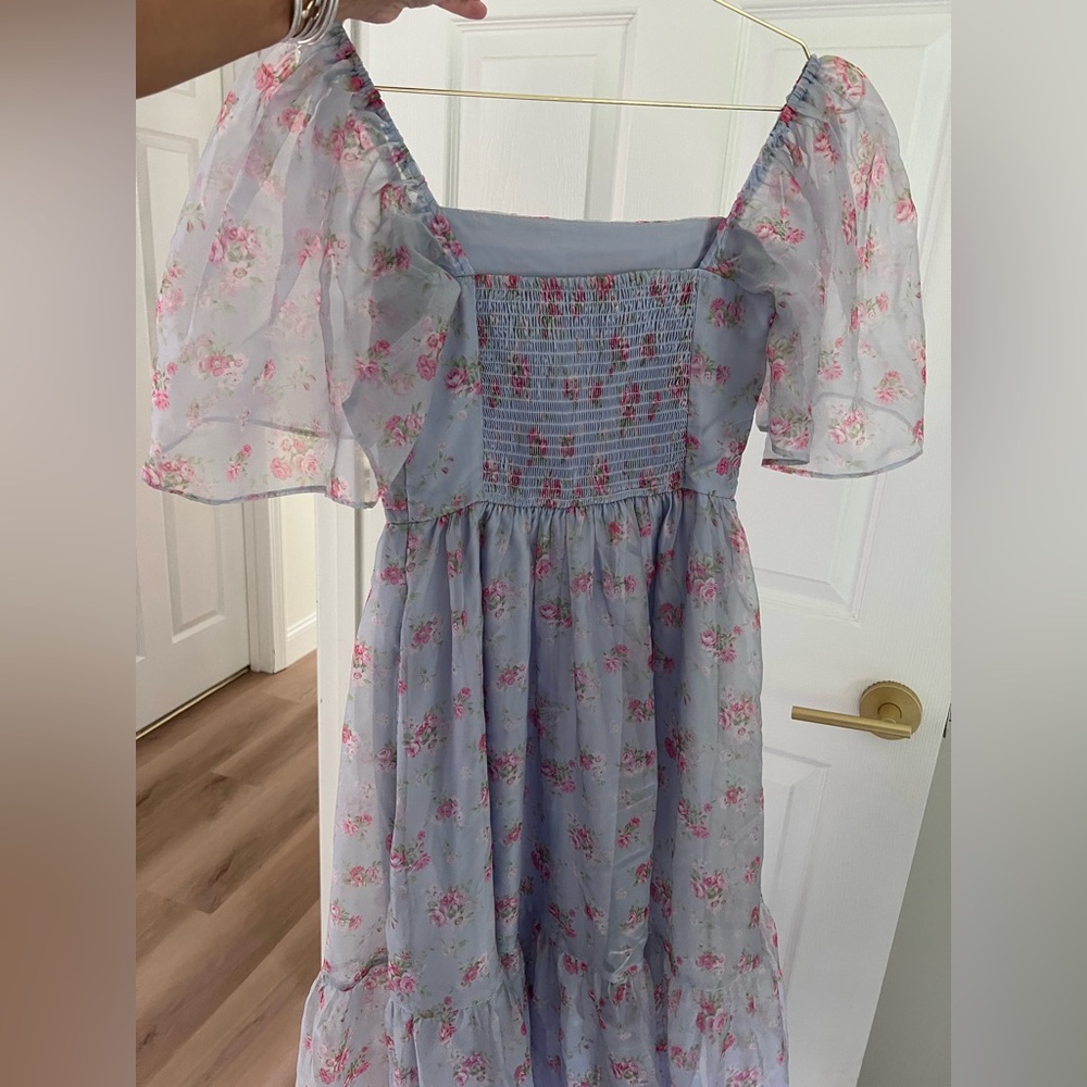 Abercrombie Emerson Angel Sleeve Floral Midi Dress Size Small - Picture 3 of 4